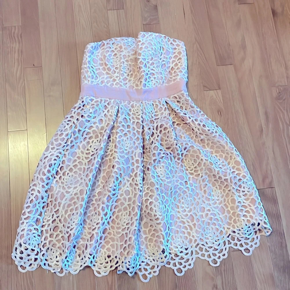 Pink strapless dress